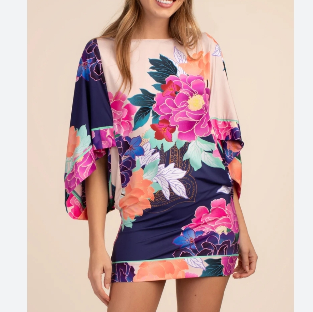 Trina Turk Floral Mini Dress - Pink, Blue, Orange